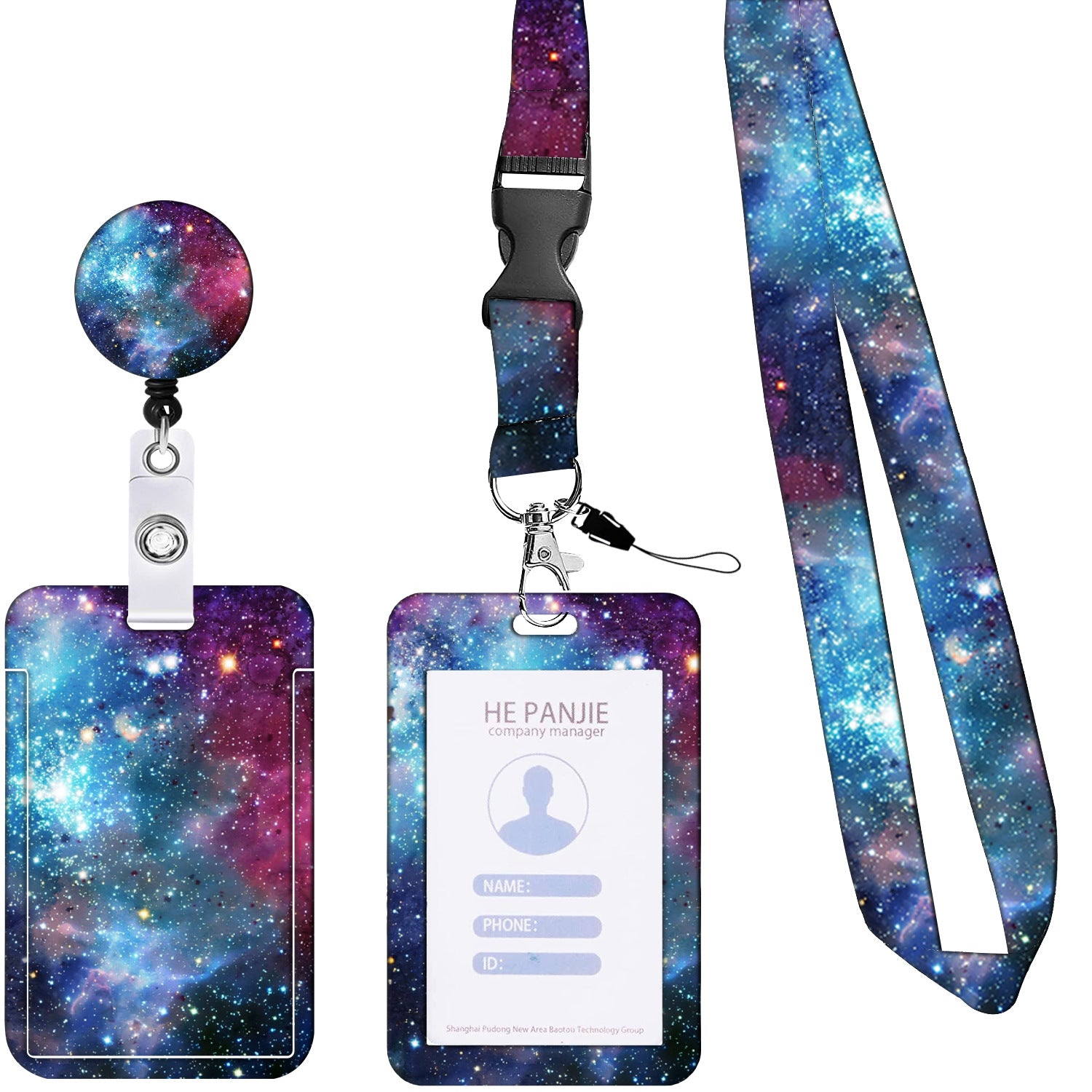Wholesale Badge Reels Floral Cactus Leopard Starry Sky Butterfly Colorful Card Holder ABS Retractable Keychains